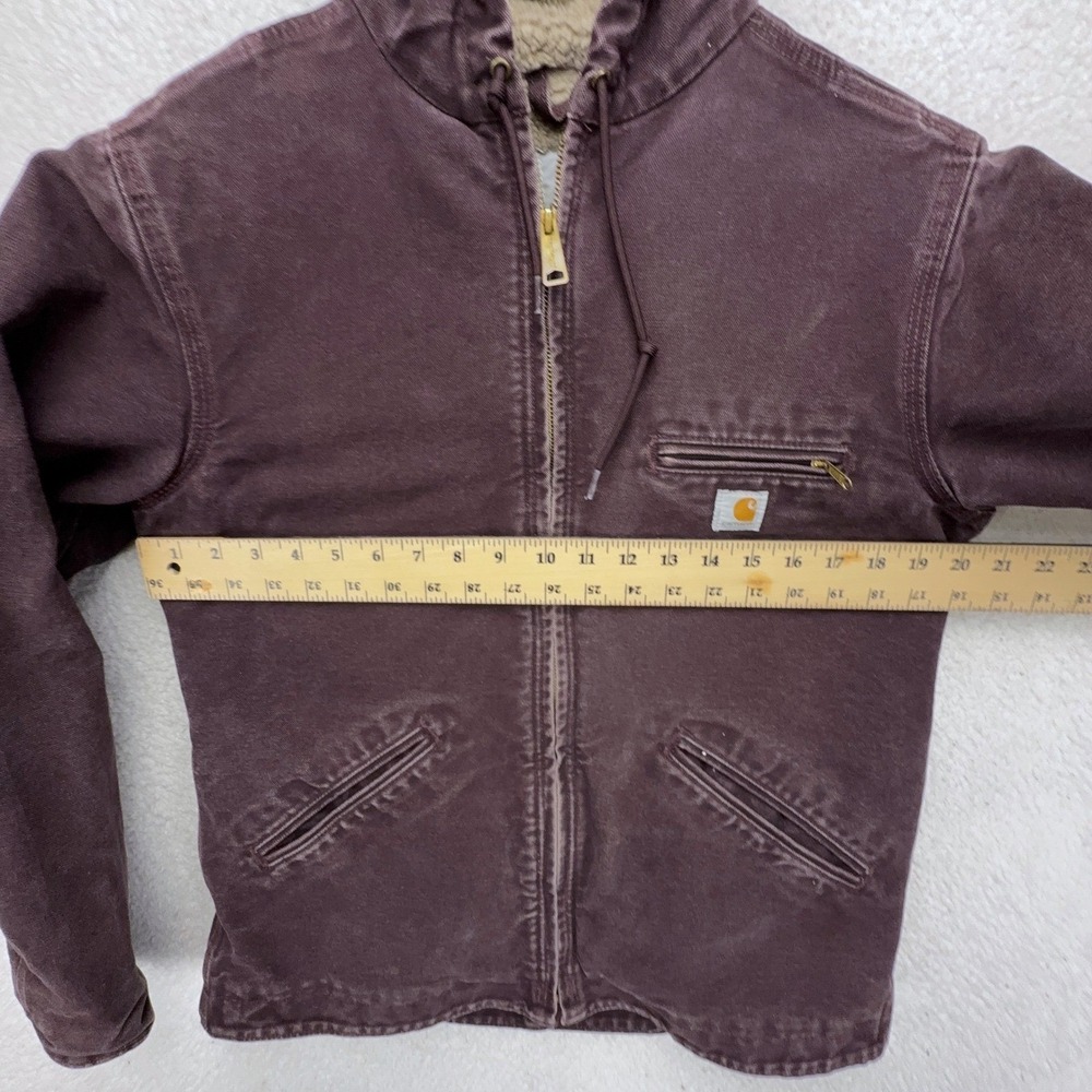 Carhartt Sierra Jacket Sherpa Lined Womens Small WJ141 DWN Deep Wine Purple - Picture 5 of 16